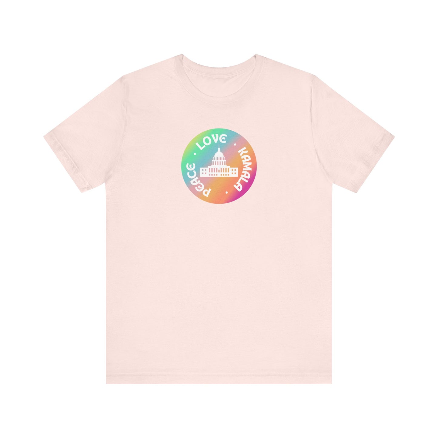 Rainbow Peace Love Kamala Jersey Short Sleeve Tee