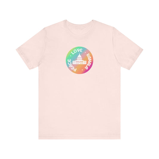 Rainbow Peace Love Kamala Jersey Short Sleeve Tee