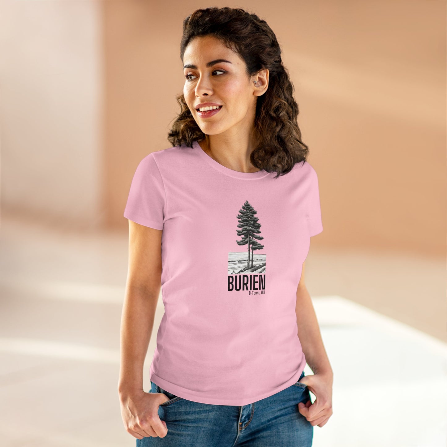 Burien WA Women's Midweight Cotton Tee