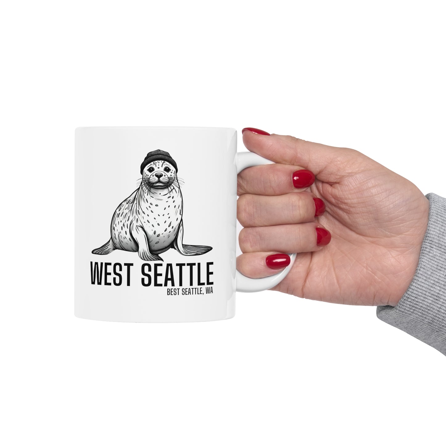 West Seattle Harbor Seal Ceramic Mug 11oz