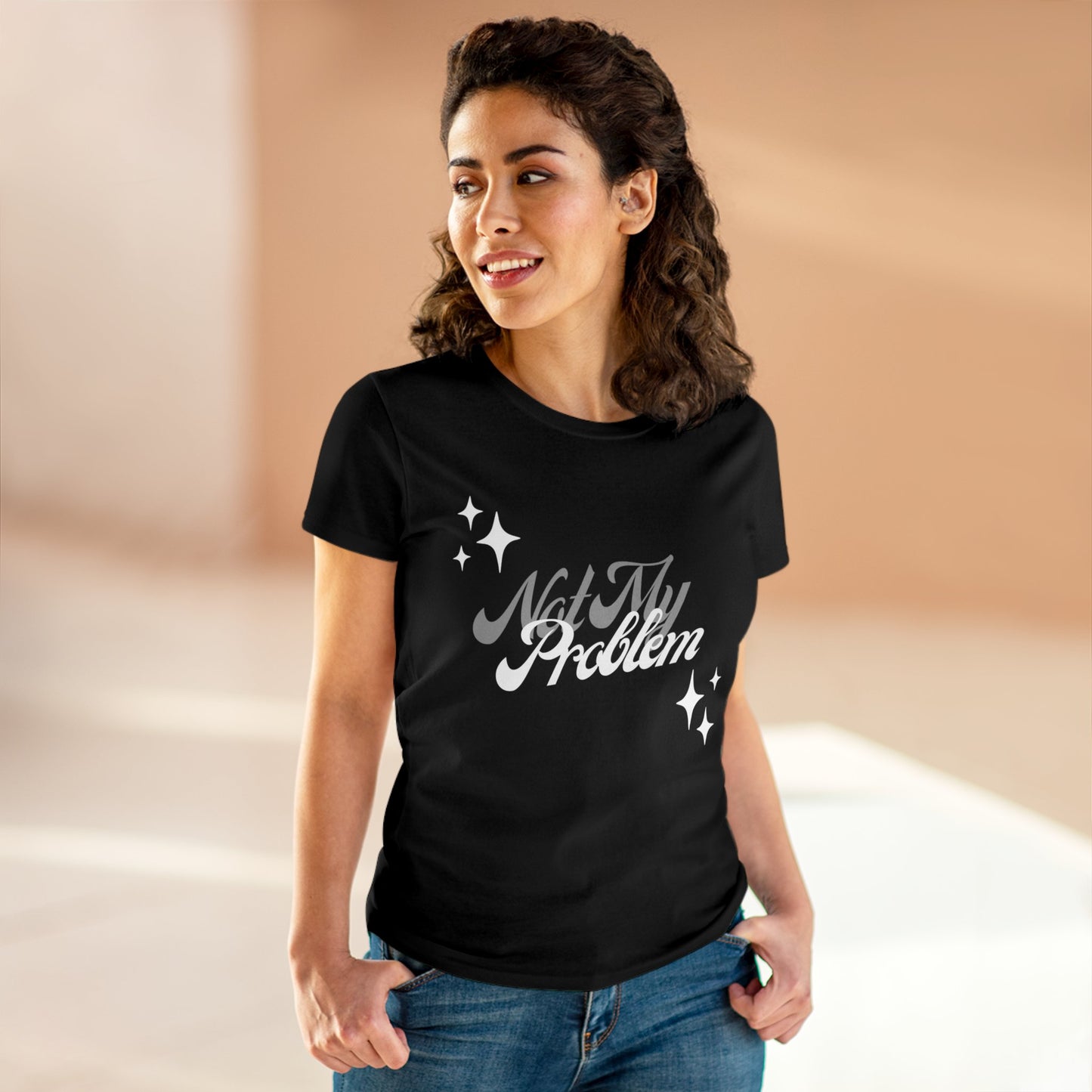 Not My Problem Women's Midweight Cotton Tee