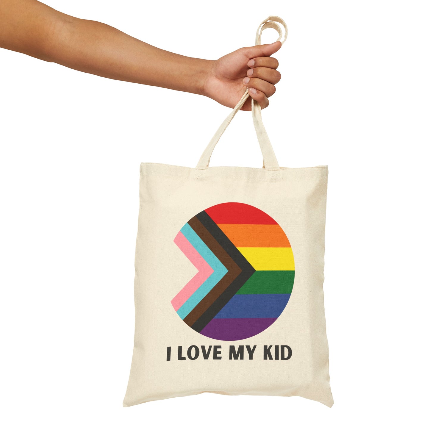 I Love My Kid Cotton Canvas Tote Bag