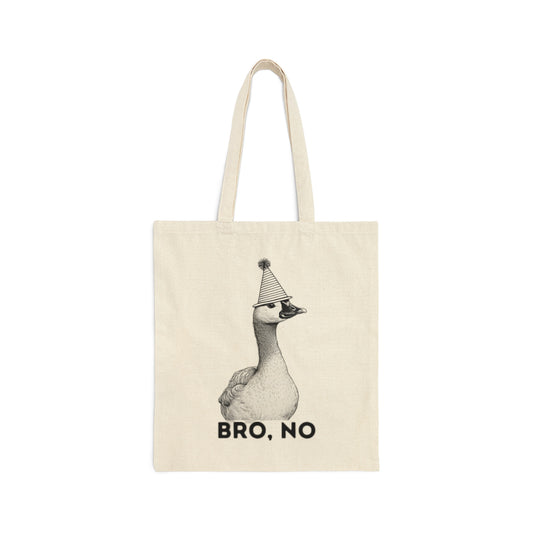 Bro, No Cotton Canvas Tote Bag