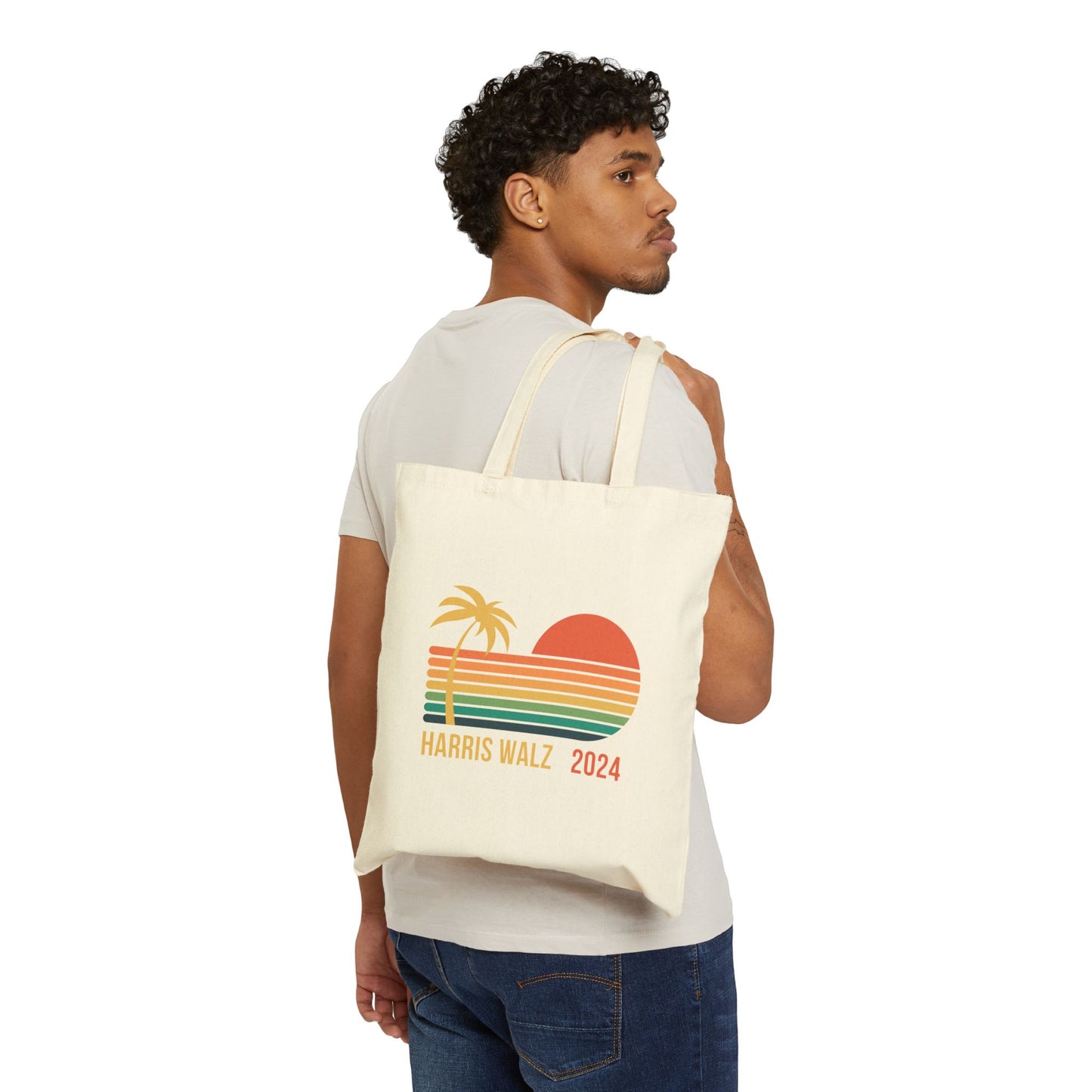 Palm Tree Harris Walz Cotton Canvas Tote Bag