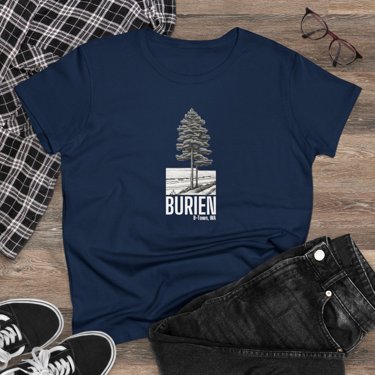 Burien WA Women's Midweight Cotton Tee