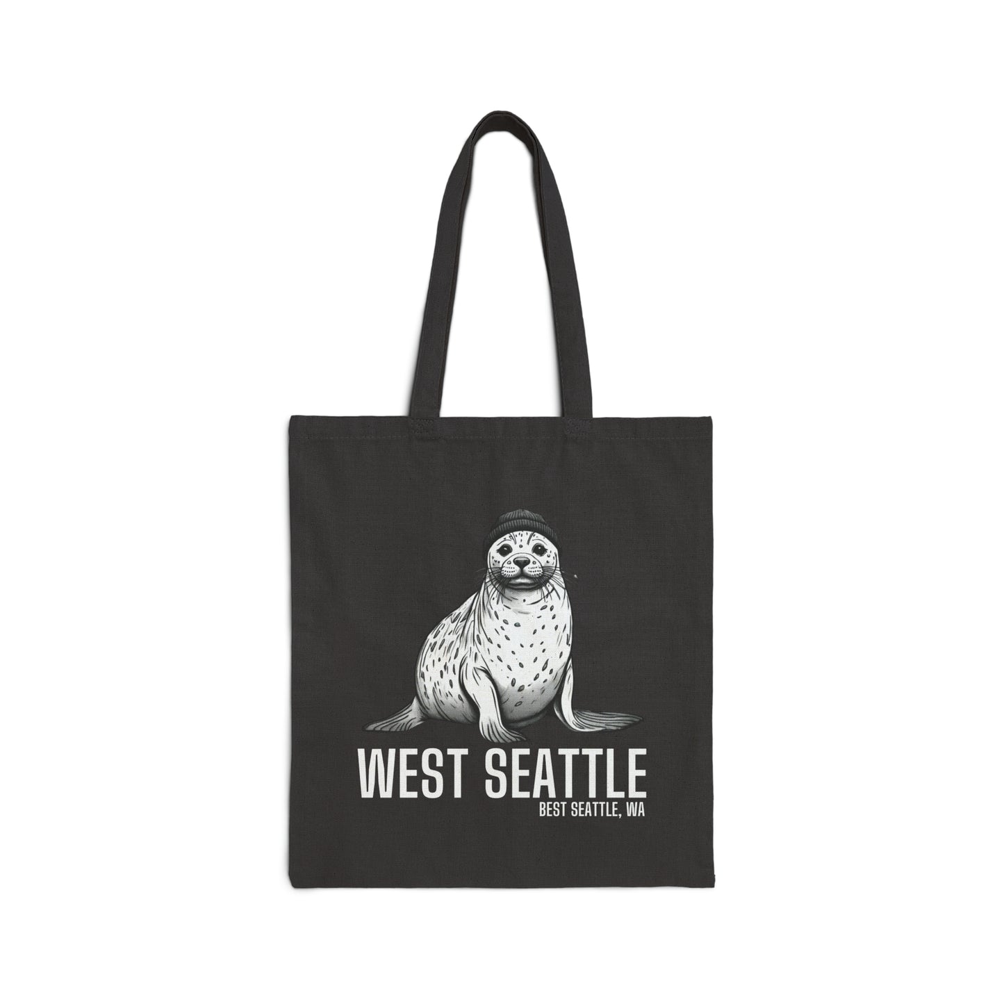 West Seattle Harbor Seal Cotton Canvas Tote Bag