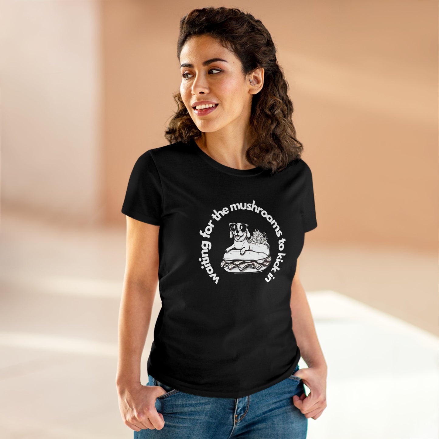 Waiting for the mushrooms Women's Midweight Cotton Tee