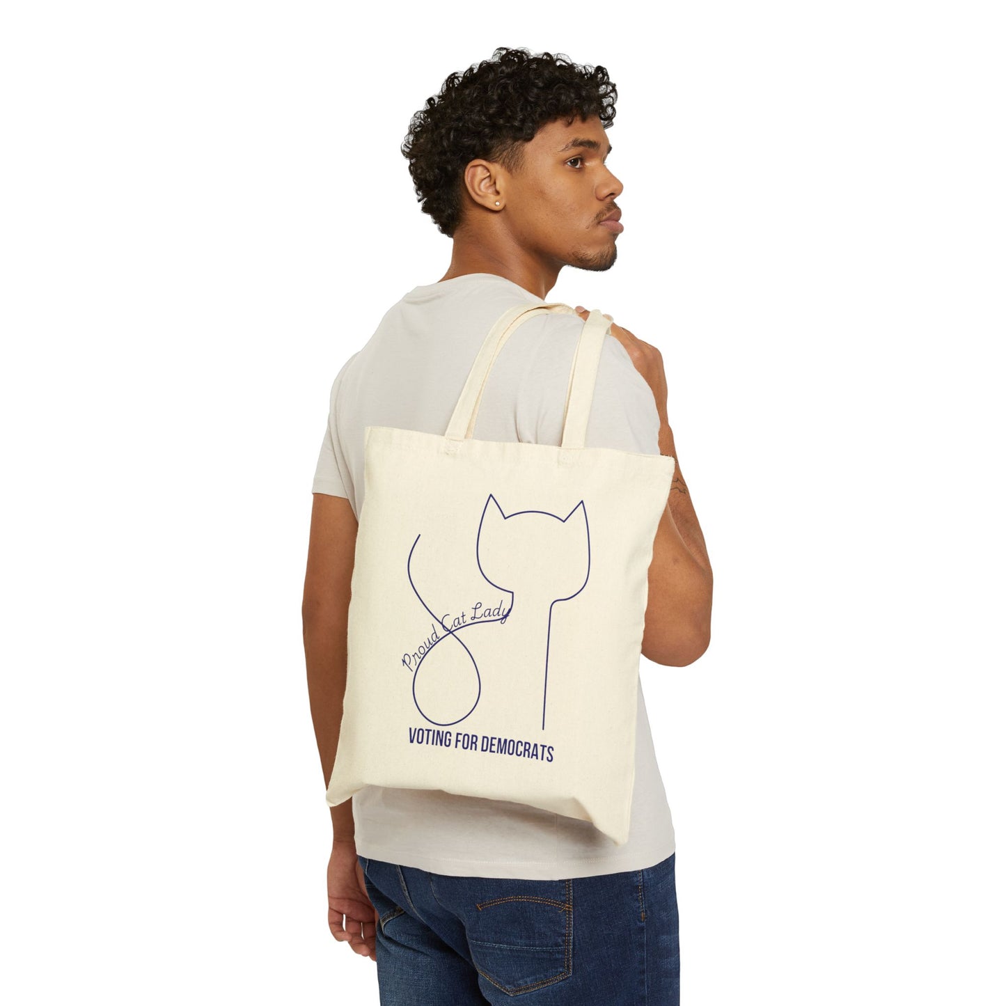 Proud Cat Lady Cotton Canvas Tote Bag