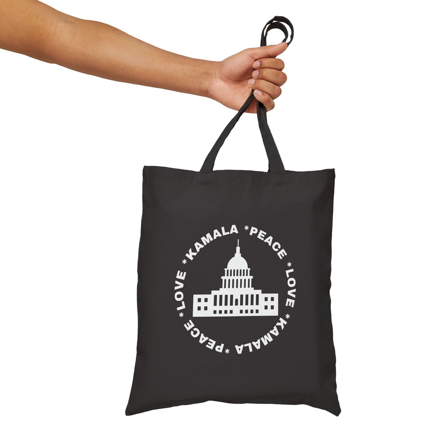 Peace Love Kamala Cotton Canvas Tote Bag