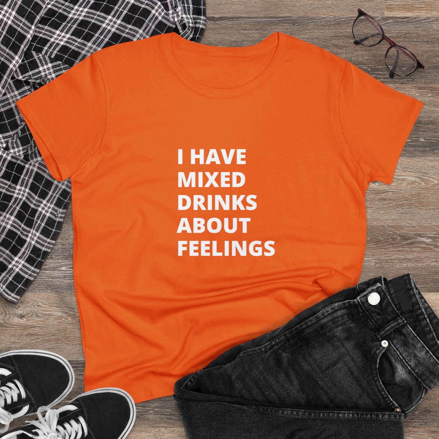 Mixed Drinks About Feelings Women's Midweight Cotton Tee