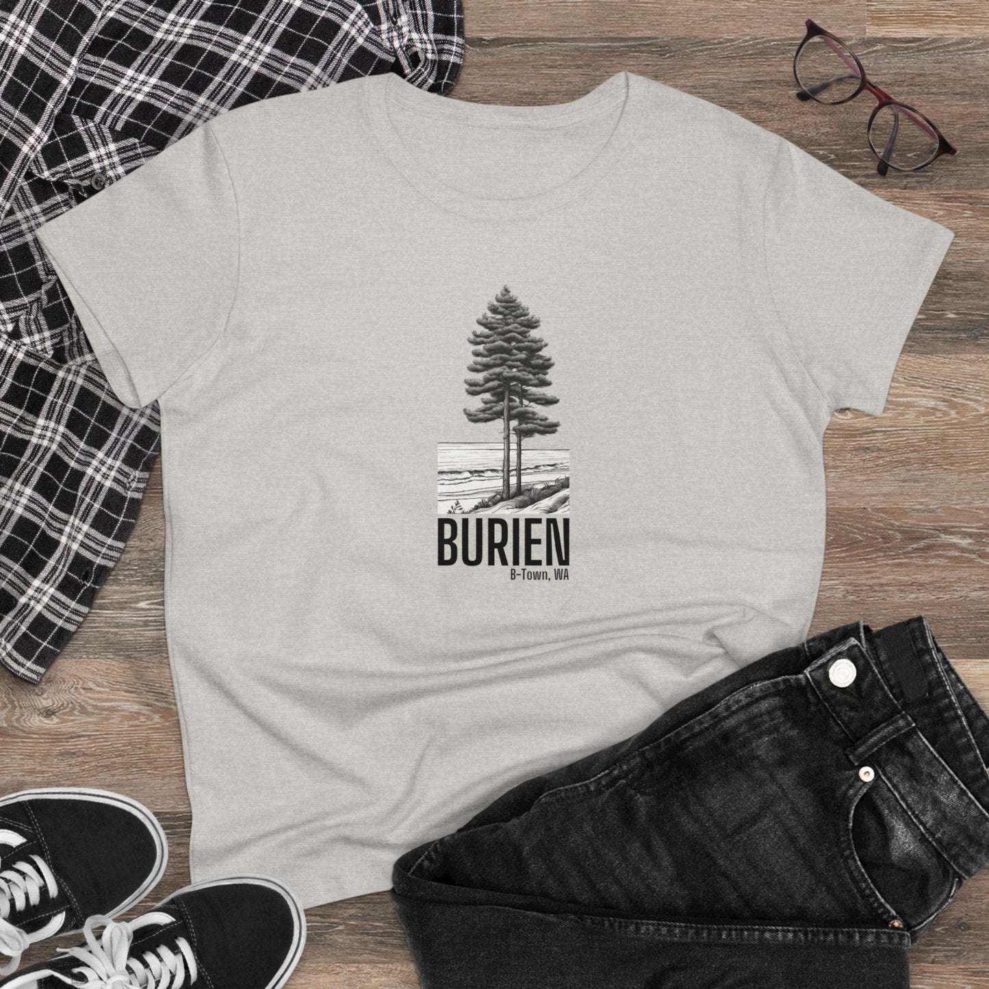 Burien WA Women's Midweight Cotton Tee