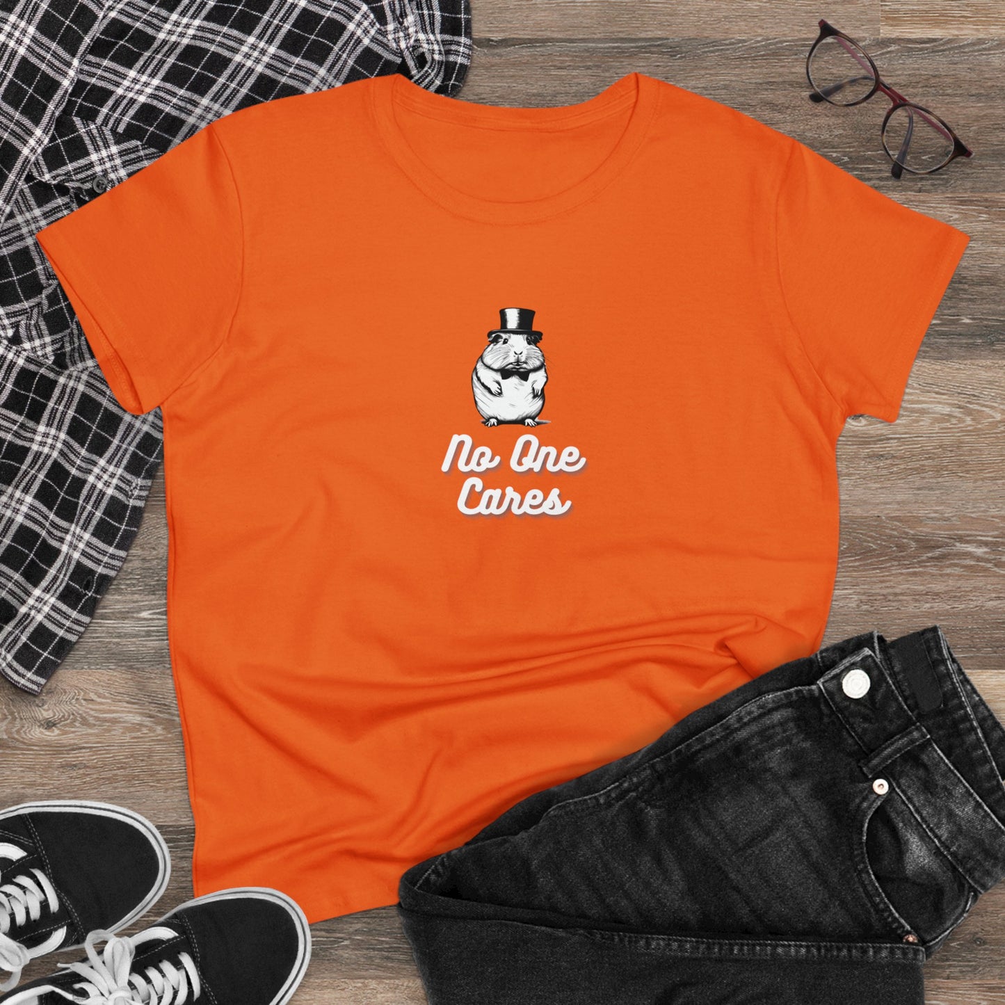 No One Cares Women's Midweight Cotton Tee