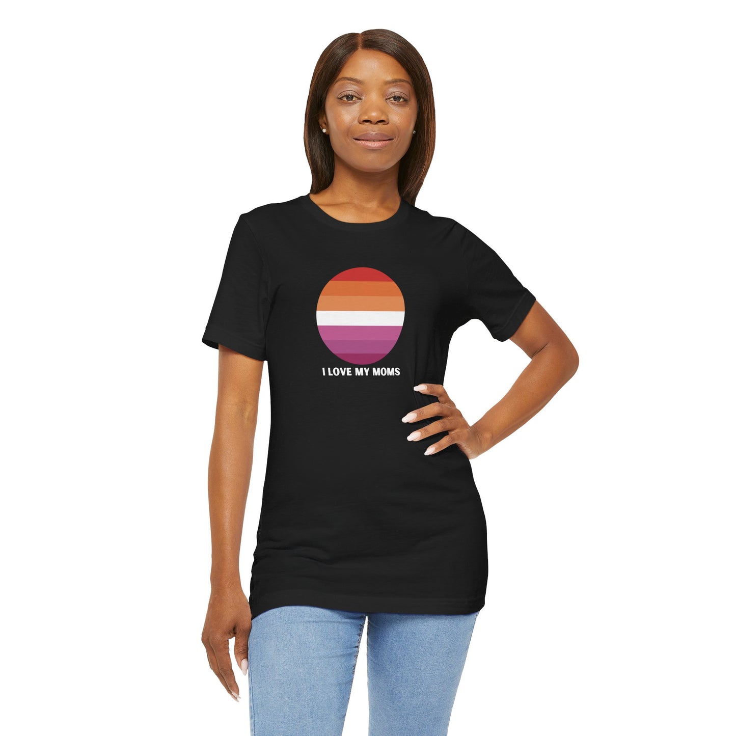 I Love My Moms Pride Jersey Short Sleeve Tee