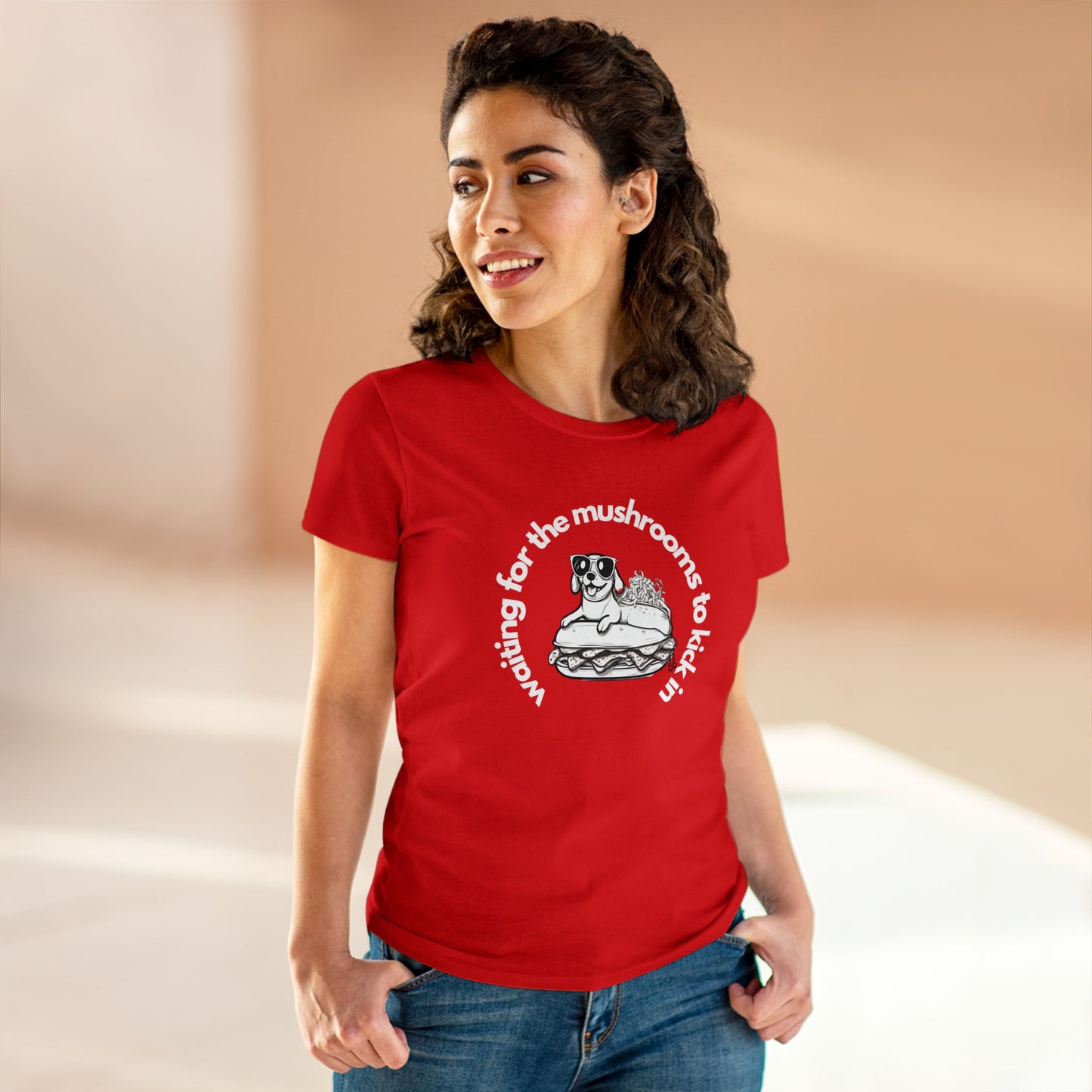 Waiting for the mushrooms Women's Midweight Cotton Tee