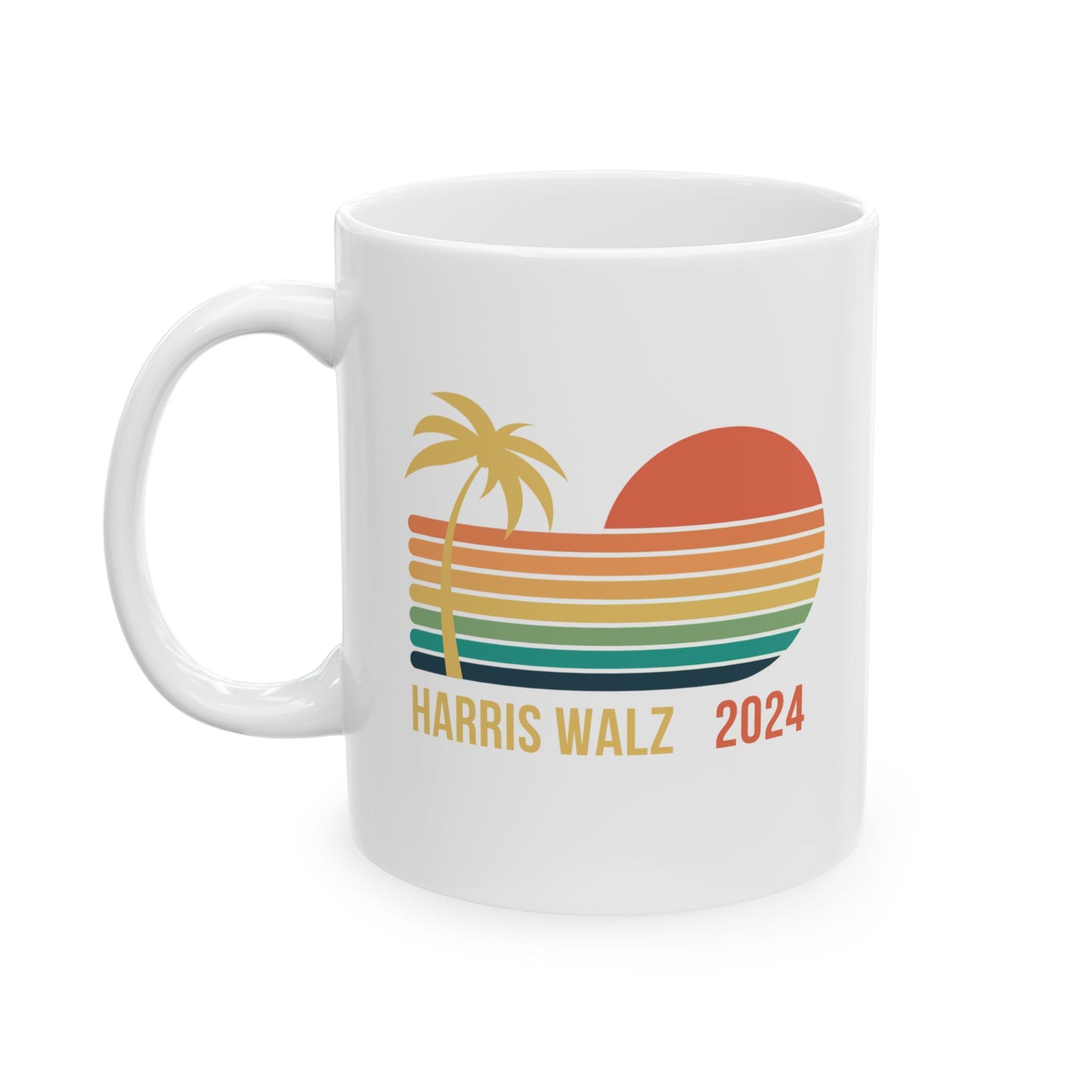 Palm Tree Harris Walz Ceramic Mug, (11oz)