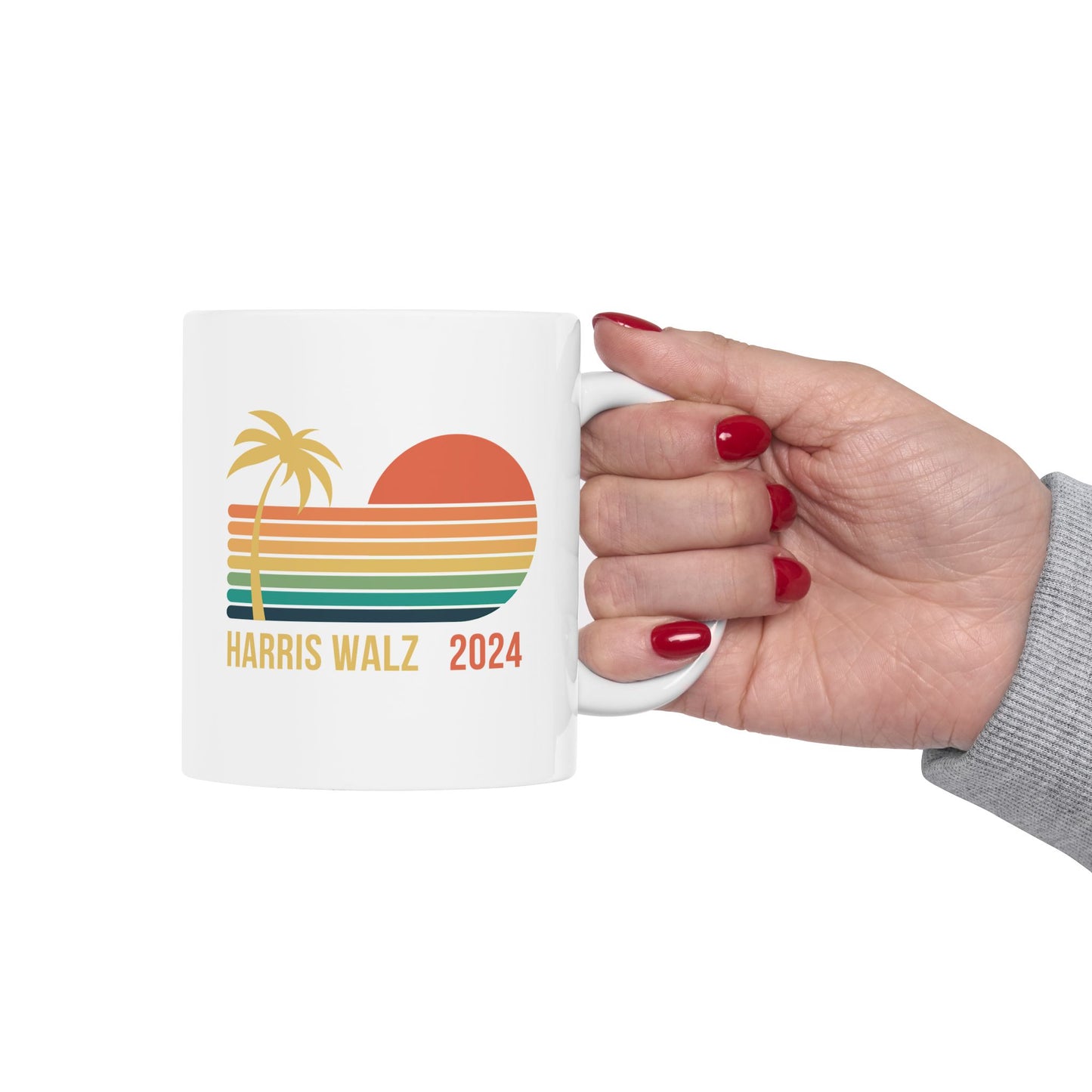 Palm Tree Harris Walz Ceramic Mug, (11oz)