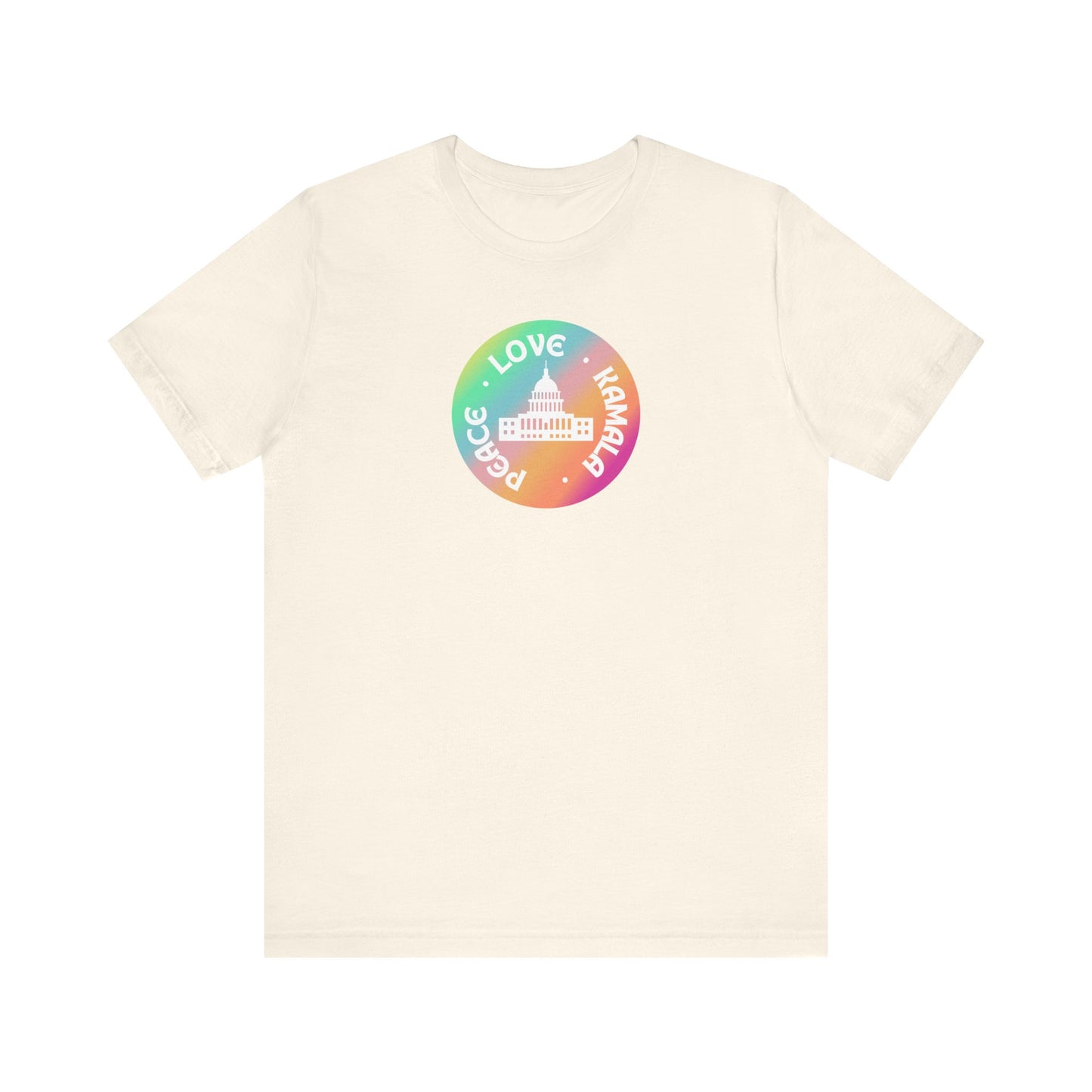 Rainbow Peace Love Kamala Jersey Short Sleeve Tee