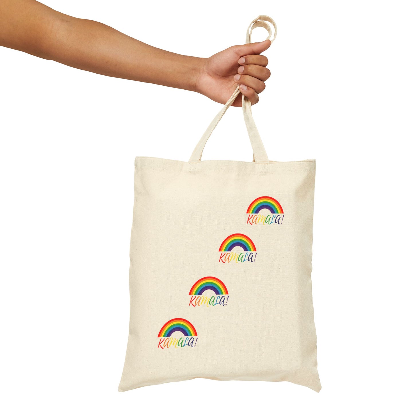 Rainbow Kamala Cotton Canvas Tote Bag