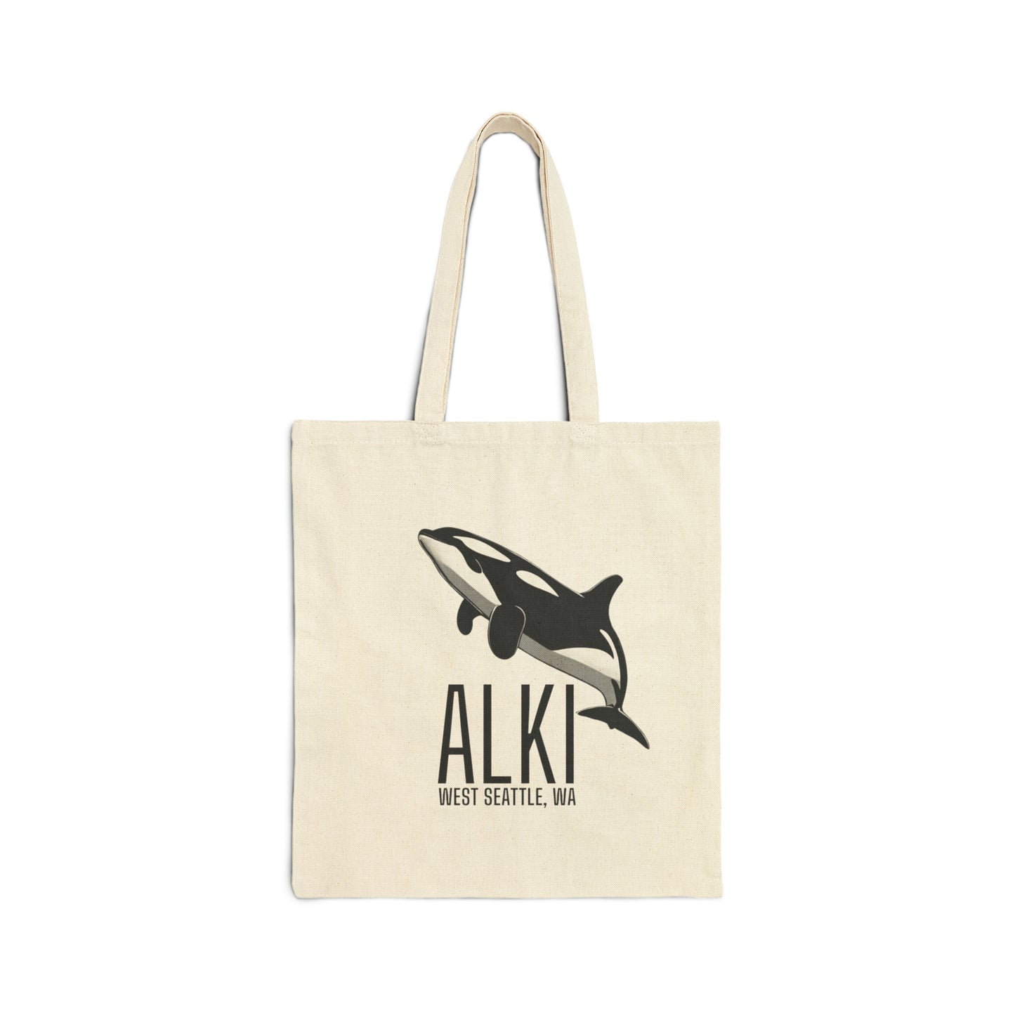 Alki West Seattle Orca Cotton Canvas Tote Bag