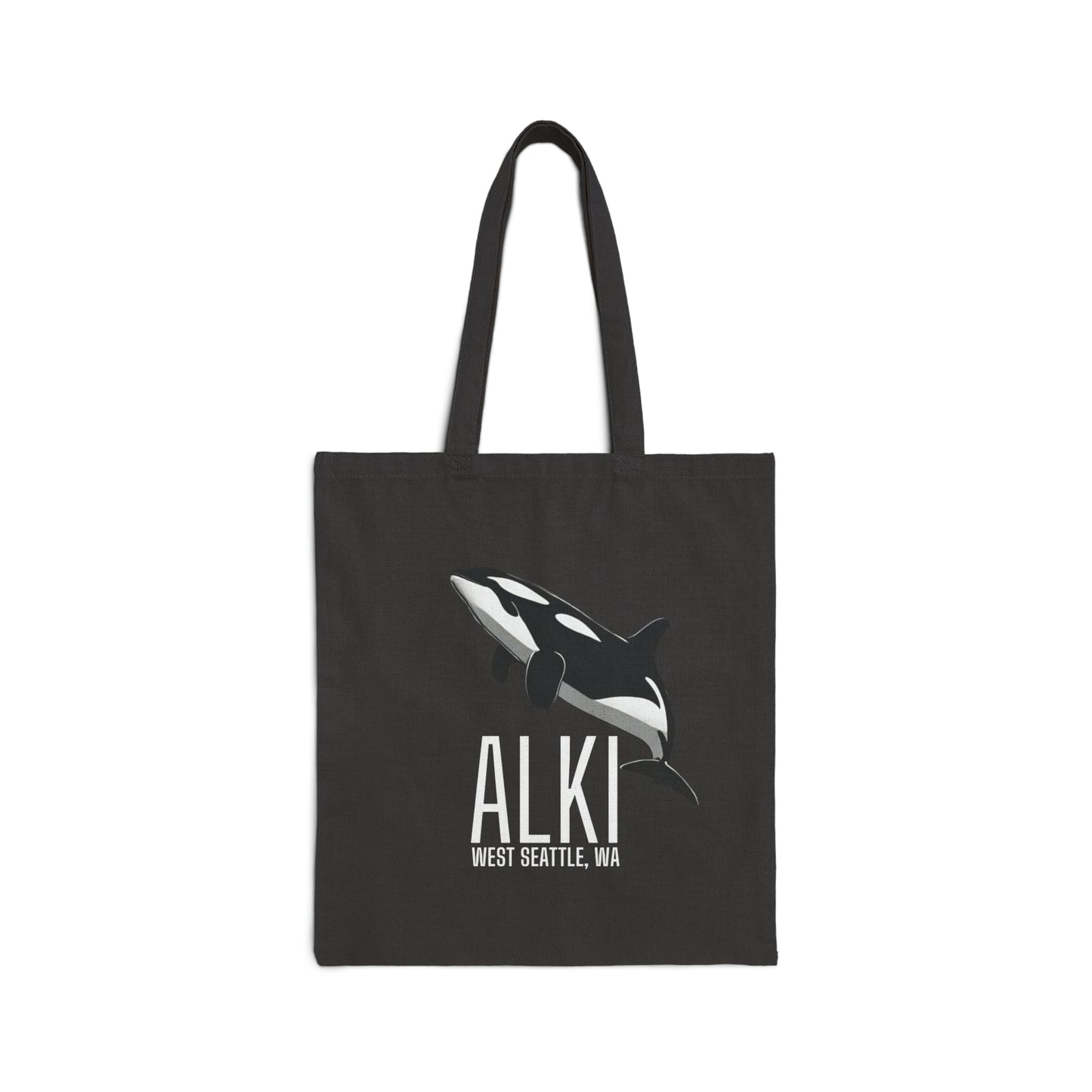 Alki West Seattle Orca Cotton Canvas Tote Bag