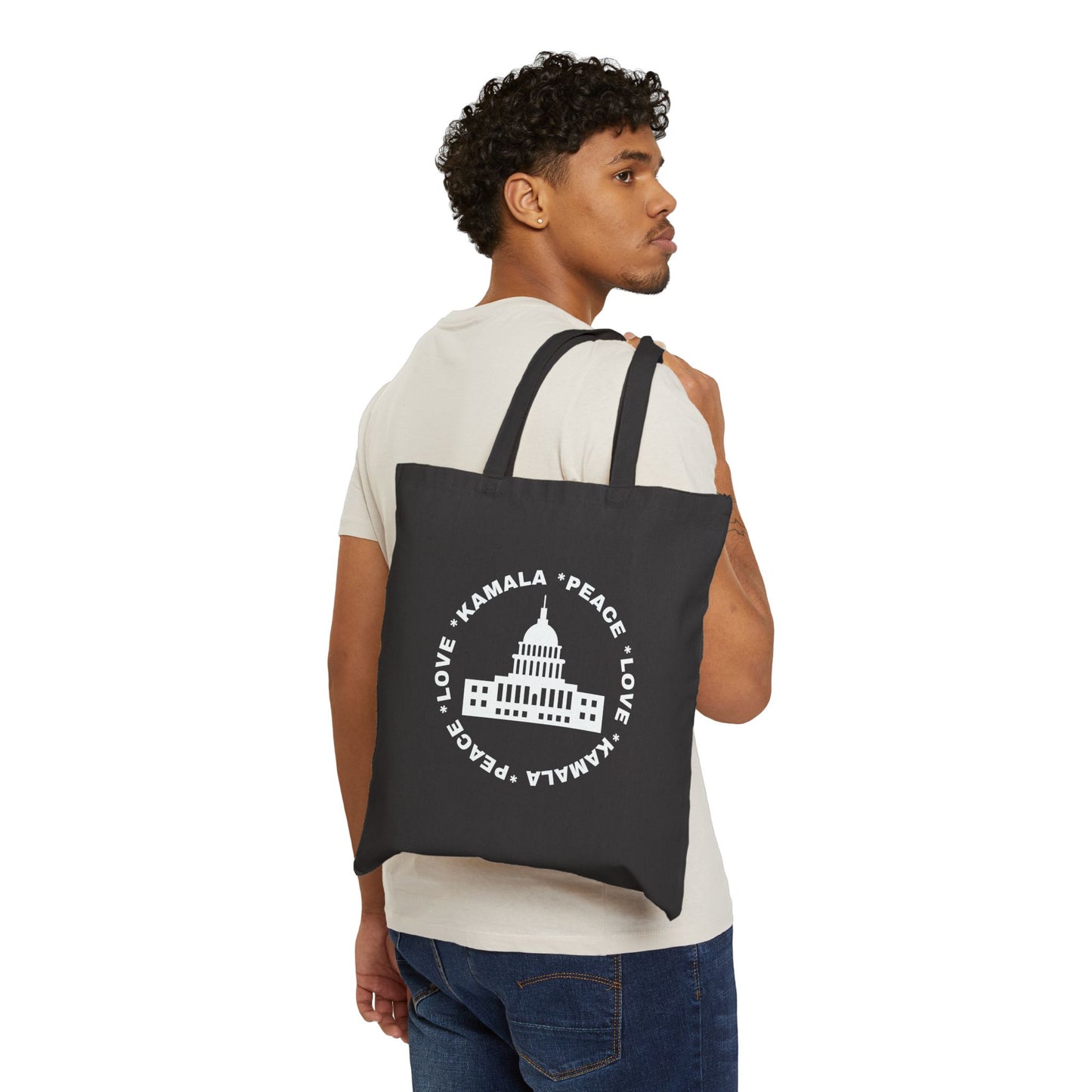 Peace Love Kamala Cotton Canvas Tote Bag