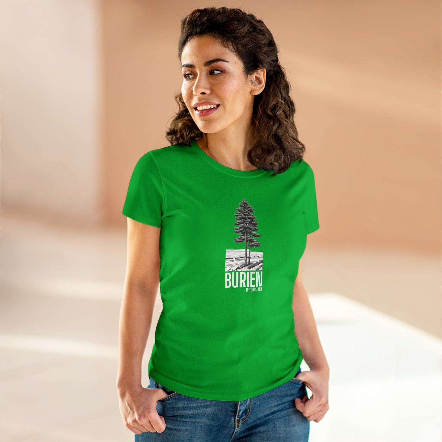 Burien WA Women's Midweight Cotton Tee